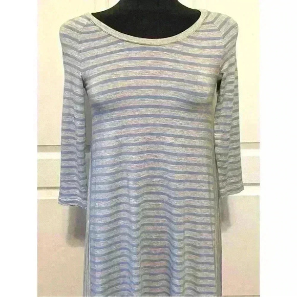 Matilda Jane Women's Gray and Blue Striped Long Sleeve Tunic Dress Size S - Picture 5 of 6